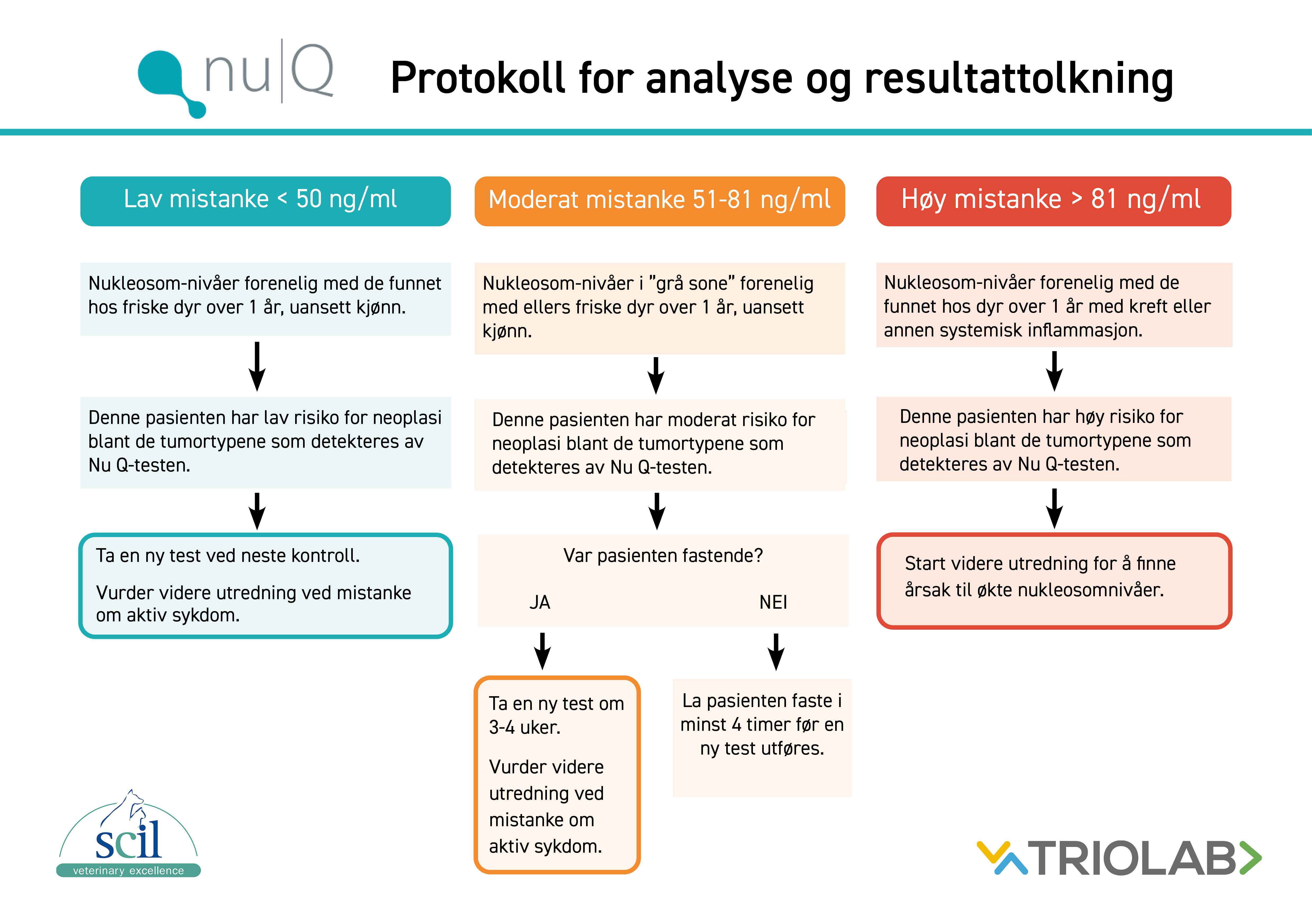 Flow chart for analyse og tolkning av resultat